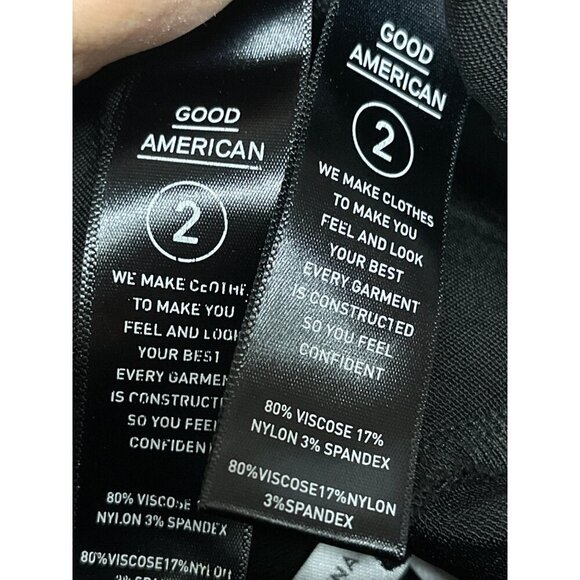 Good American Women's Glam Suit Wrap Top Pull On Pants Black Viscose Medium - Picture 13 of 14